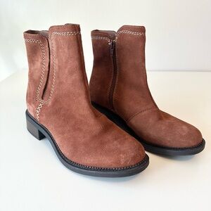Clarks Rust Suede Ankle Booties